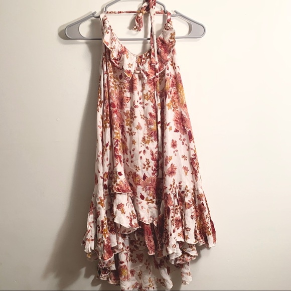 Free People Dresses & Skirts - FREE PEOPLE ONE | Floral Halter Ruffle Dress Small